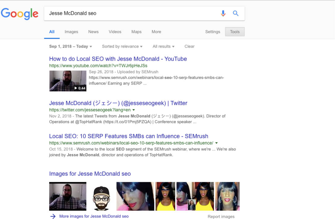Filtered Google Search Results