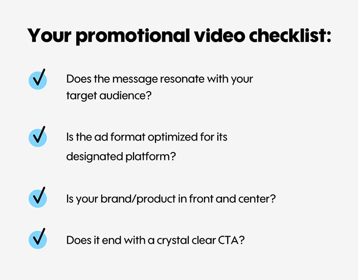 Promotional Video Checklist